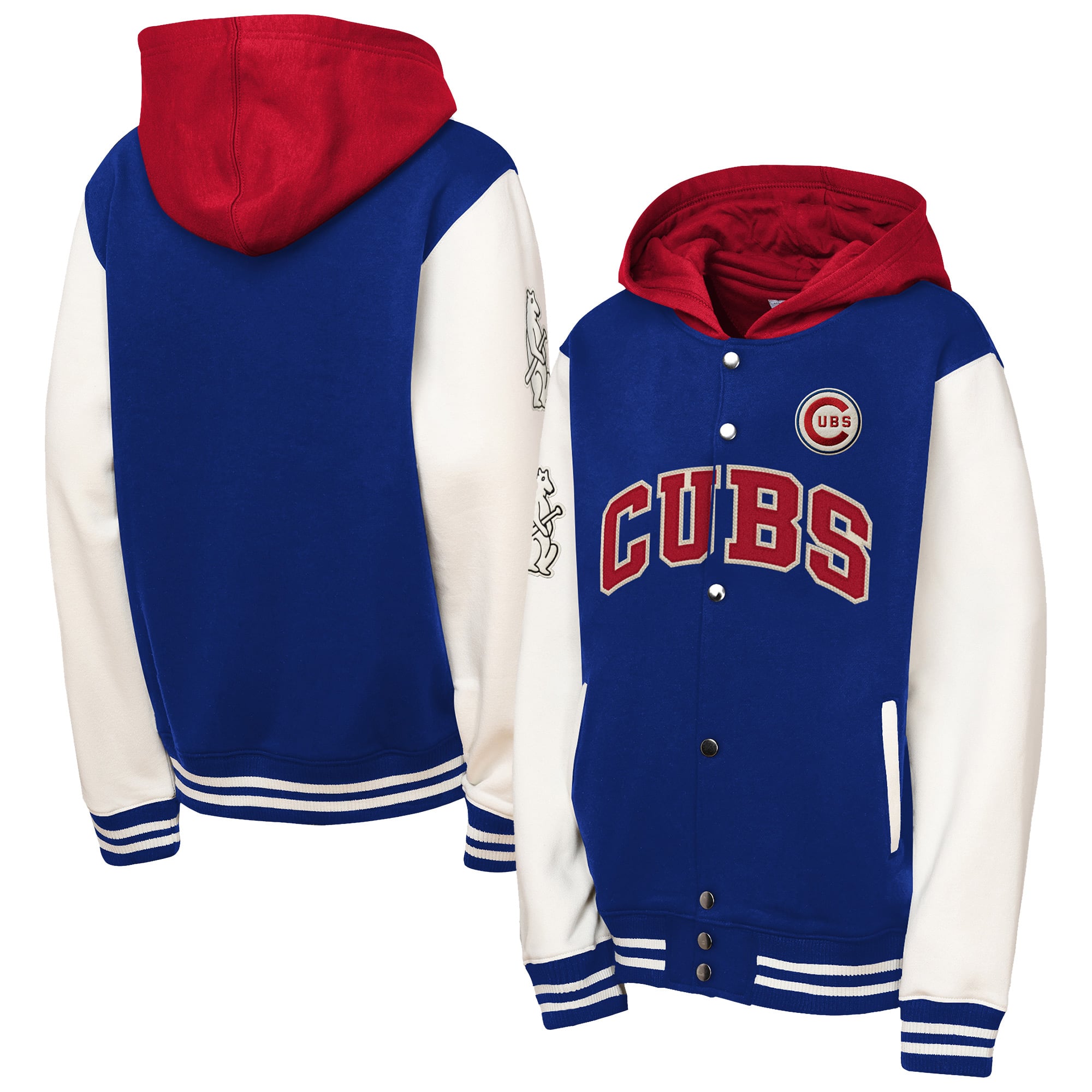 Veste polaire à boutons-pression Mitchell & Ness Royal Chicago Cubs pour enfant