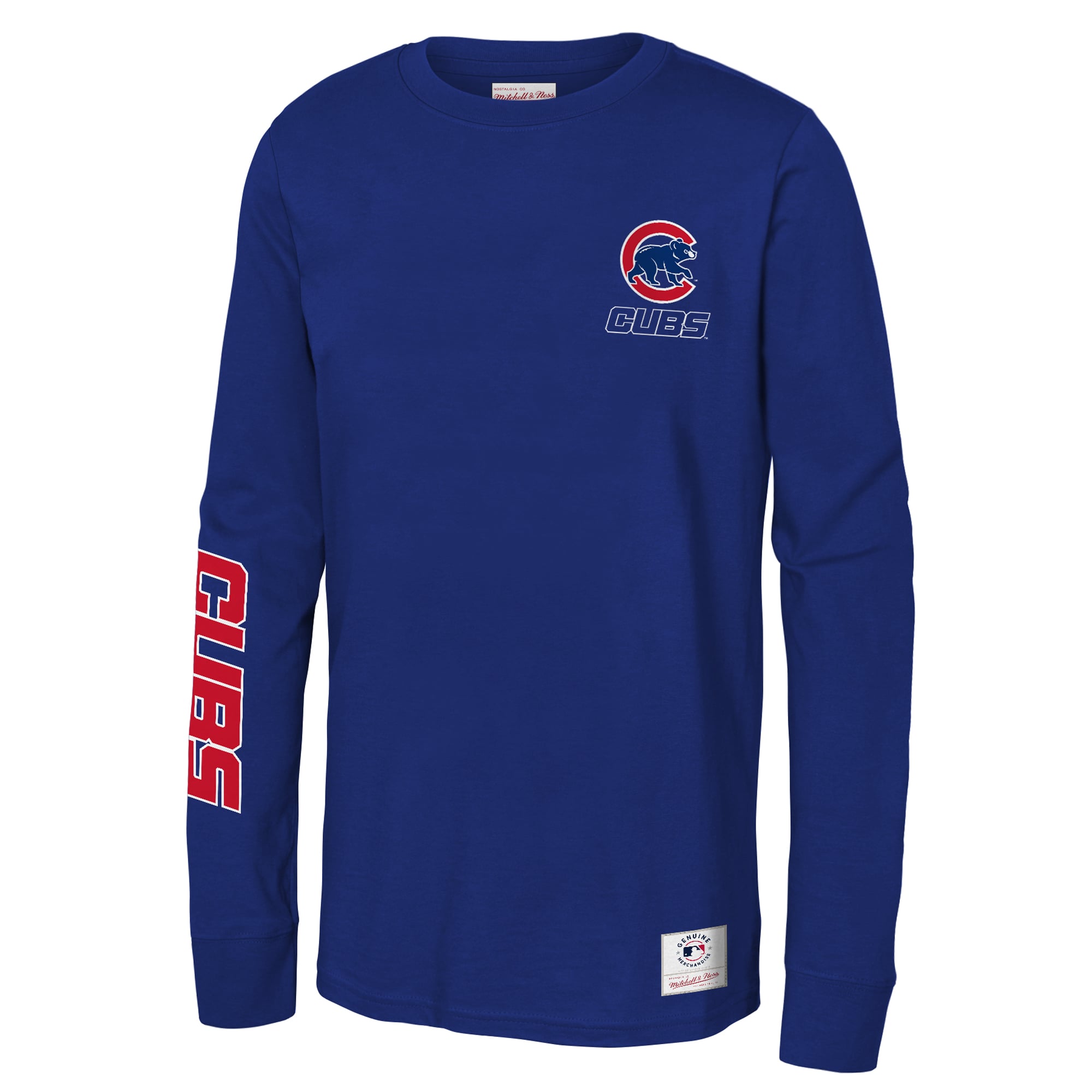 T-shirt à manches longues Mitchell & Ness Royal Chicago Cubs Triple Play pour enfant