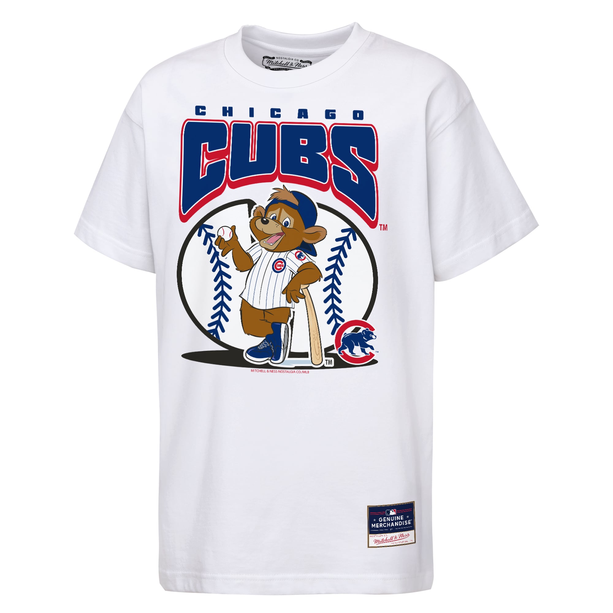 Youth Mitchell & Ness  White Chicago Cubs Mascot Mania T-Shirt