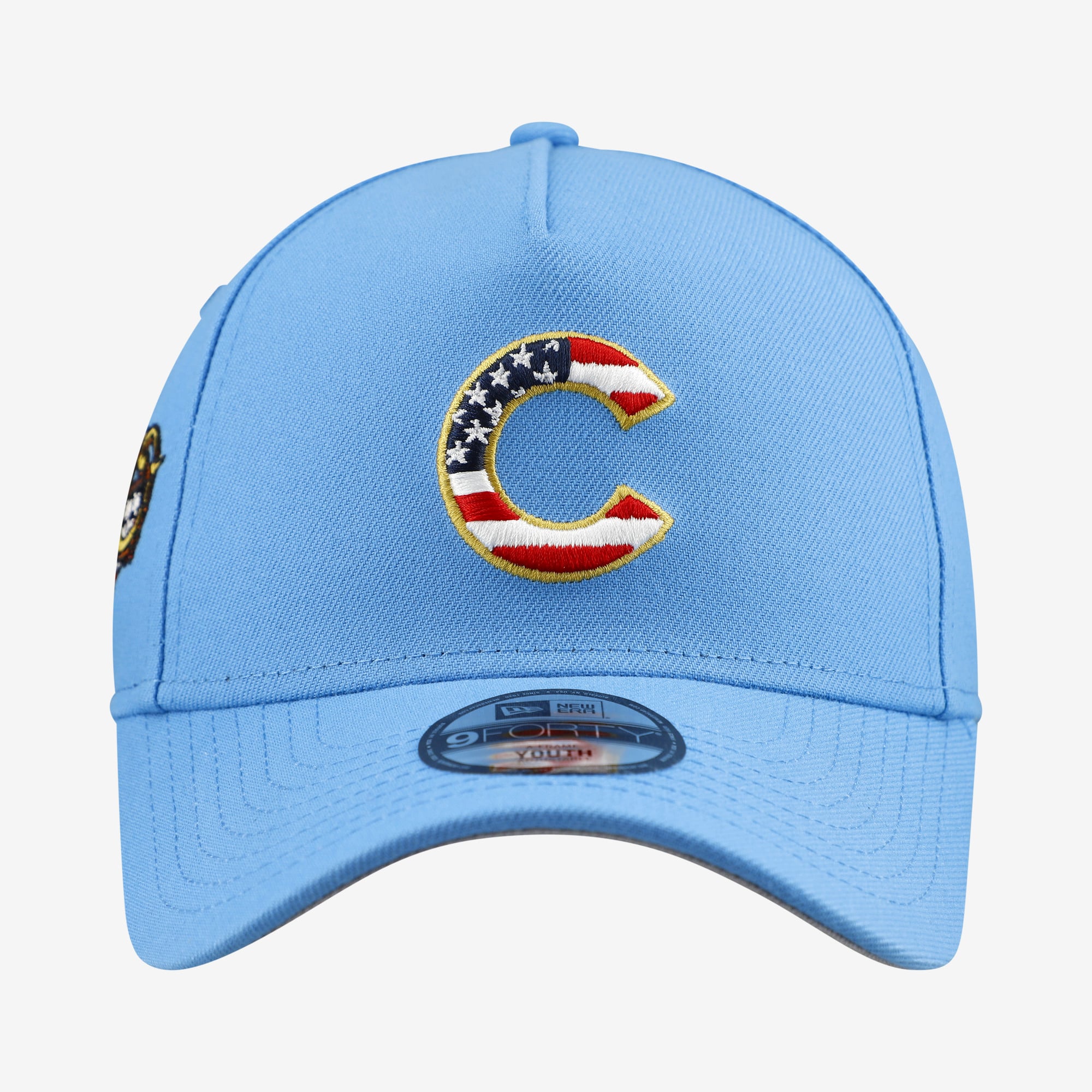 Youth New Era Light Blue Chicago Cubs Celebrate America's 250th 9FORTY A-Frame Adjustable Hat
