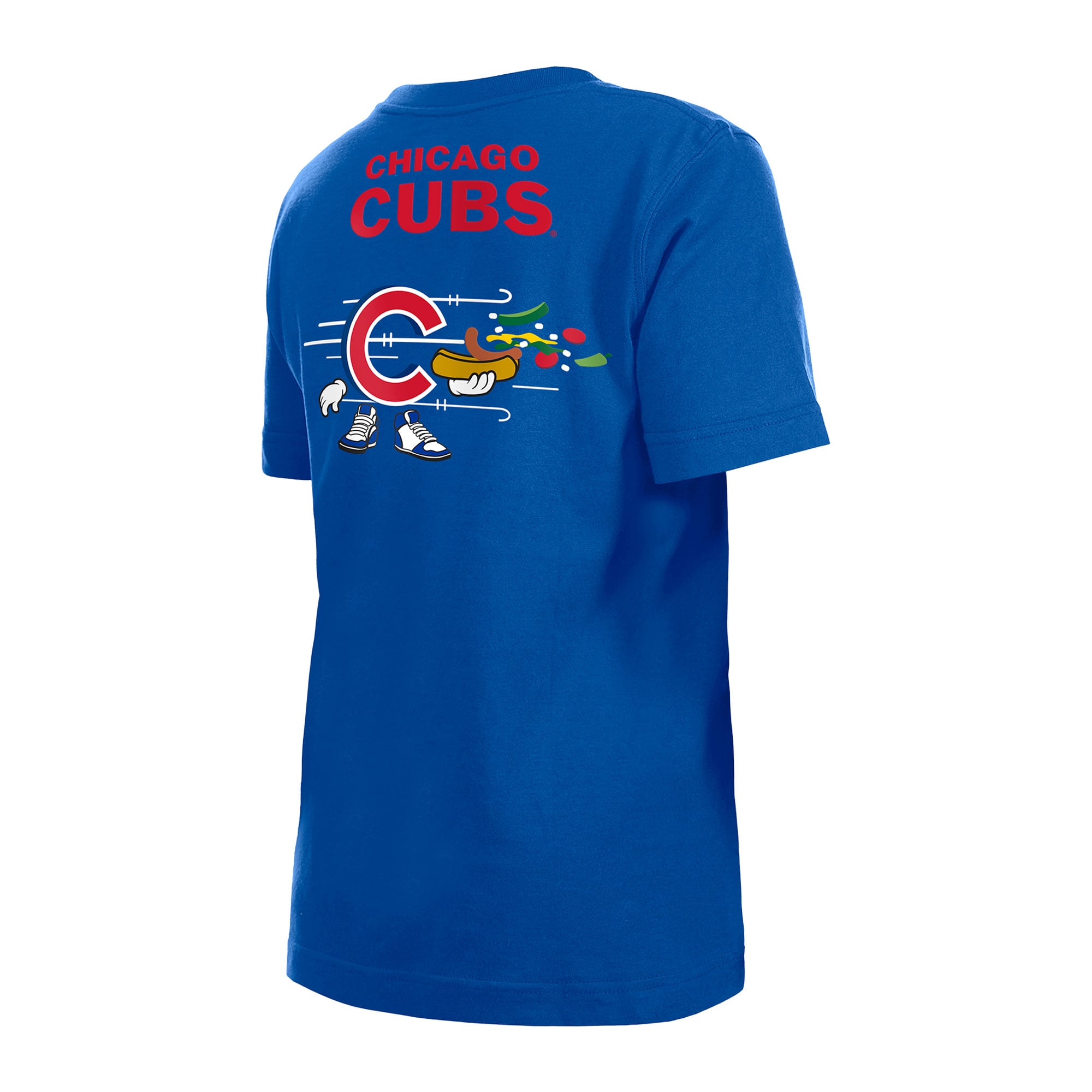 T-shirt New Era Royal Chicago Cubs pour jeunes avec logo dessin animé