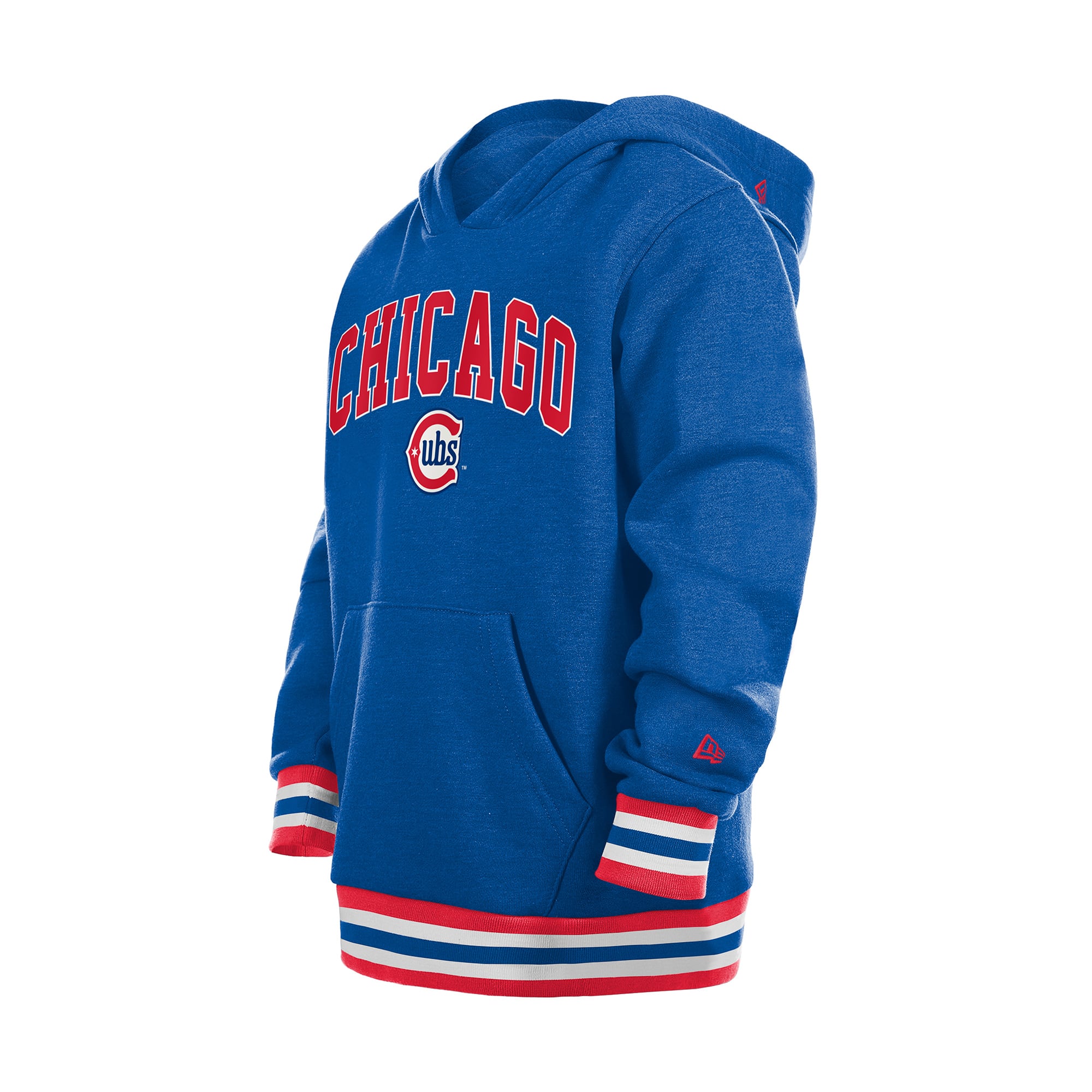 Youth New Era Royal Chicago Cubs Knit Trim Pullover Hoodie