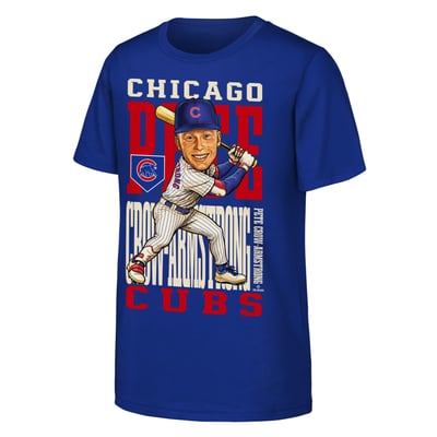 Pete Crow-Armstrong Chicago Cubs Outerstuff Youth Caricature Clash T-Shirt - Royal