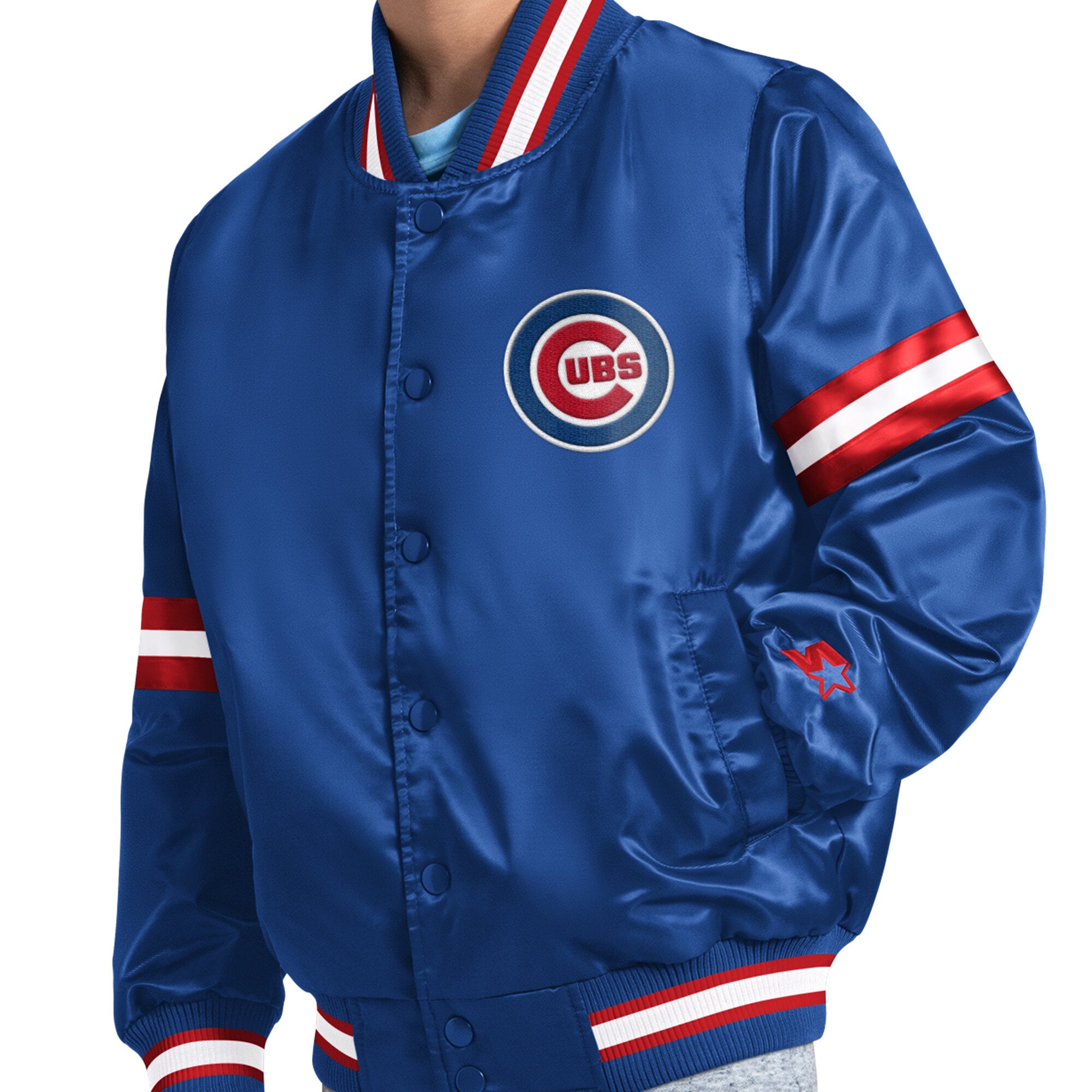 Veste Youth Starter Royal Chicago Cubs Courtside Jr. Varsity à boutons-pression