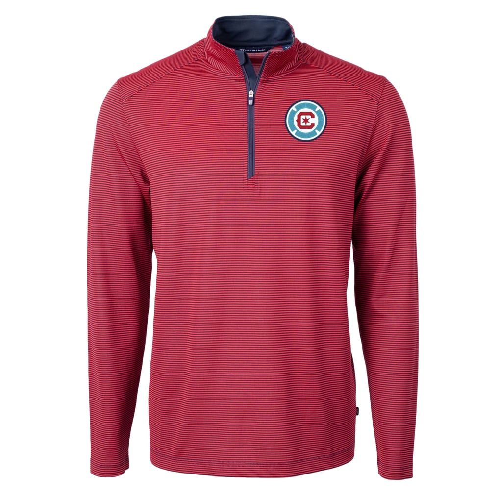 Men's Chicago Fire Cutter & Buck Red Virtue Eco Pique Micro Stripe ...