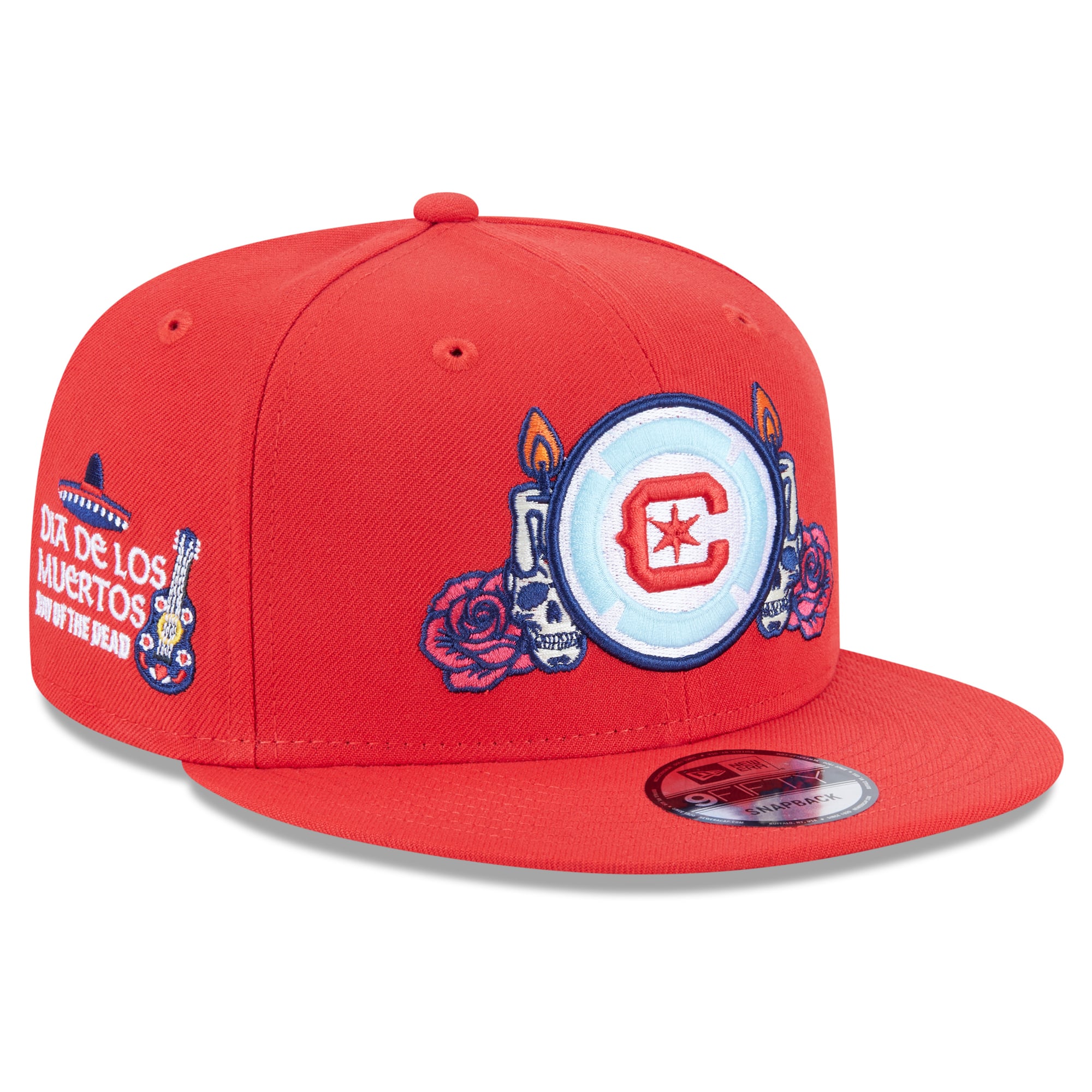Men's Chicago Fire New Era Red Day of the Dead 9FIFTY Snapback Hat