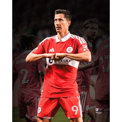 Robert Lewandowski Chicago Fire Unsigned Fanatics Authentic Goal Celebration Photograph