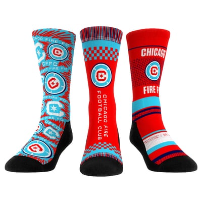  Chicago Fire Rock Em Unisex Three-Pack Crew Socks Set - Light Blue