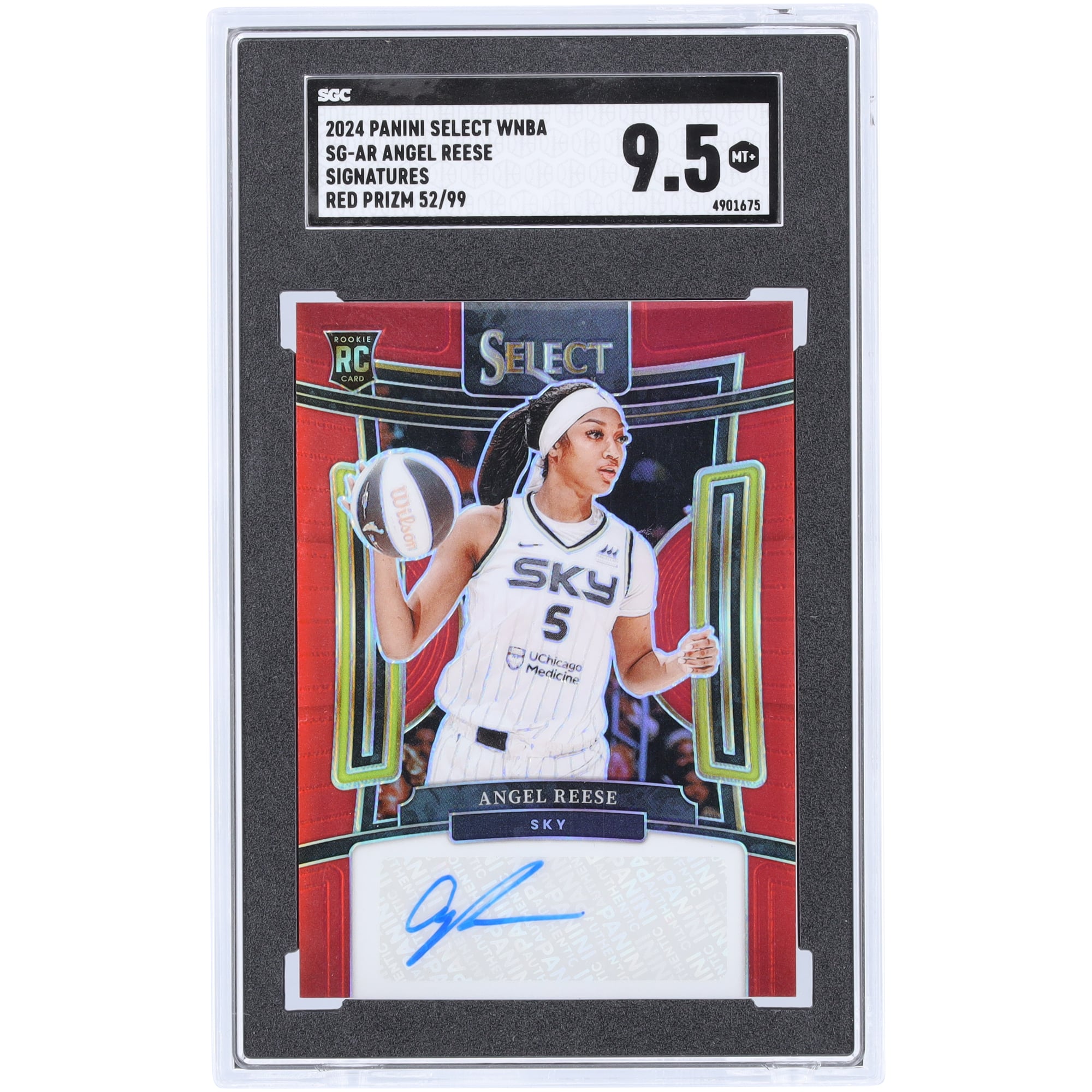 Angel Reese Chicago Sky Autographed 2024 Panini Select WNBA Red 