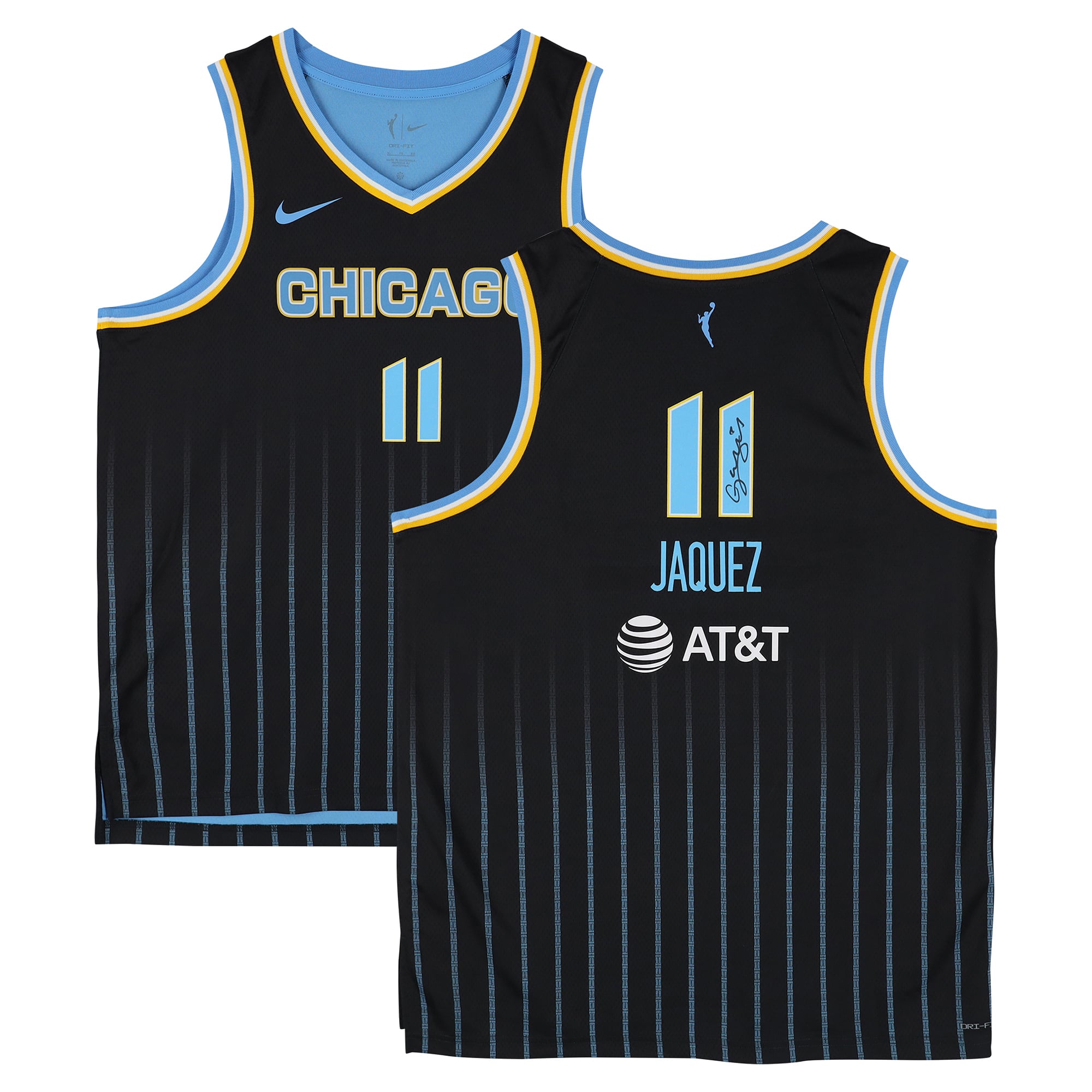 Maillot Nike Explorer noir autographié par Gabriela Jaquez (Chicago Sky)
