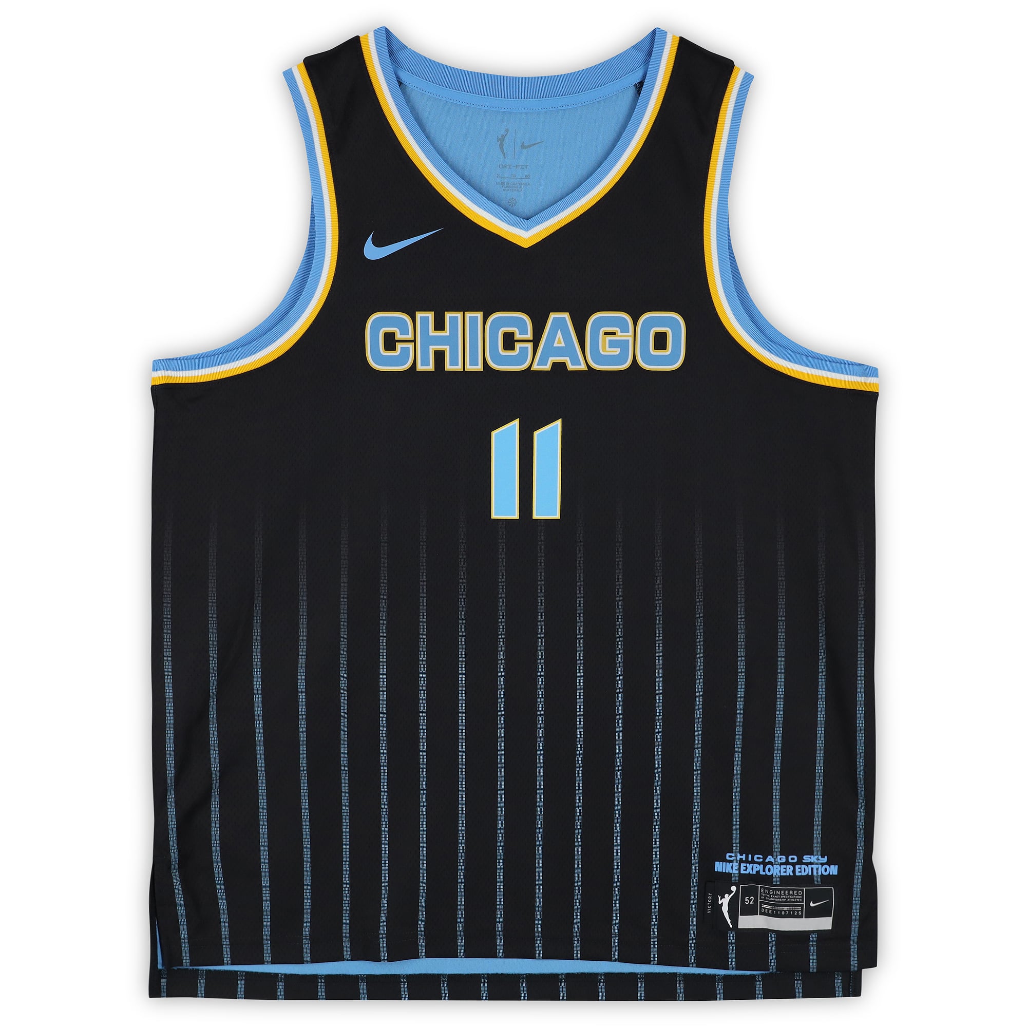 Maillot Nike Explorer noir autographié par Gabriela Jaquez (Chicago Sky)