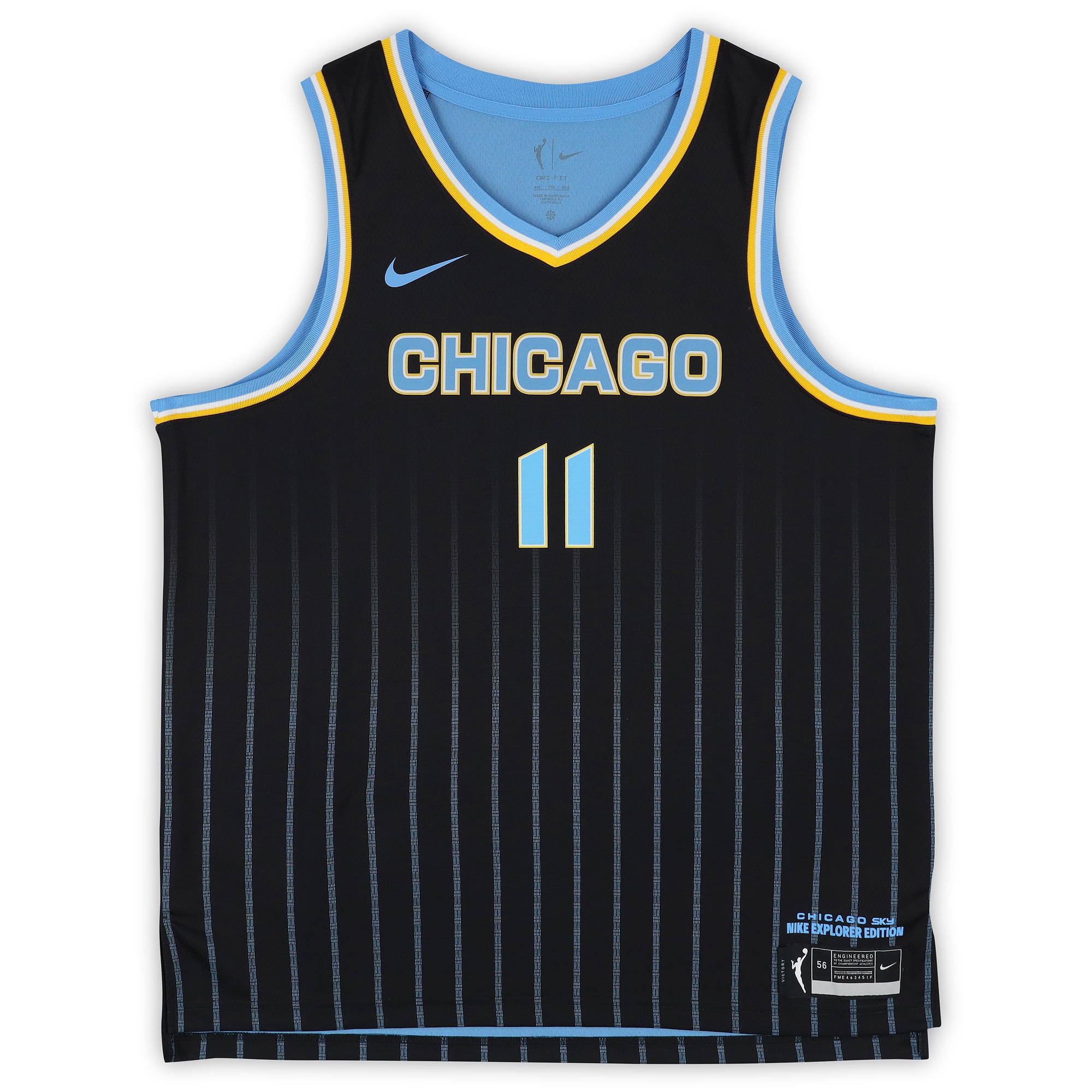 Maillot Nike Explorer noir autographié par Gabriela Jaquez des Chicago Sky avec inscription « 26 #5 Pick »
