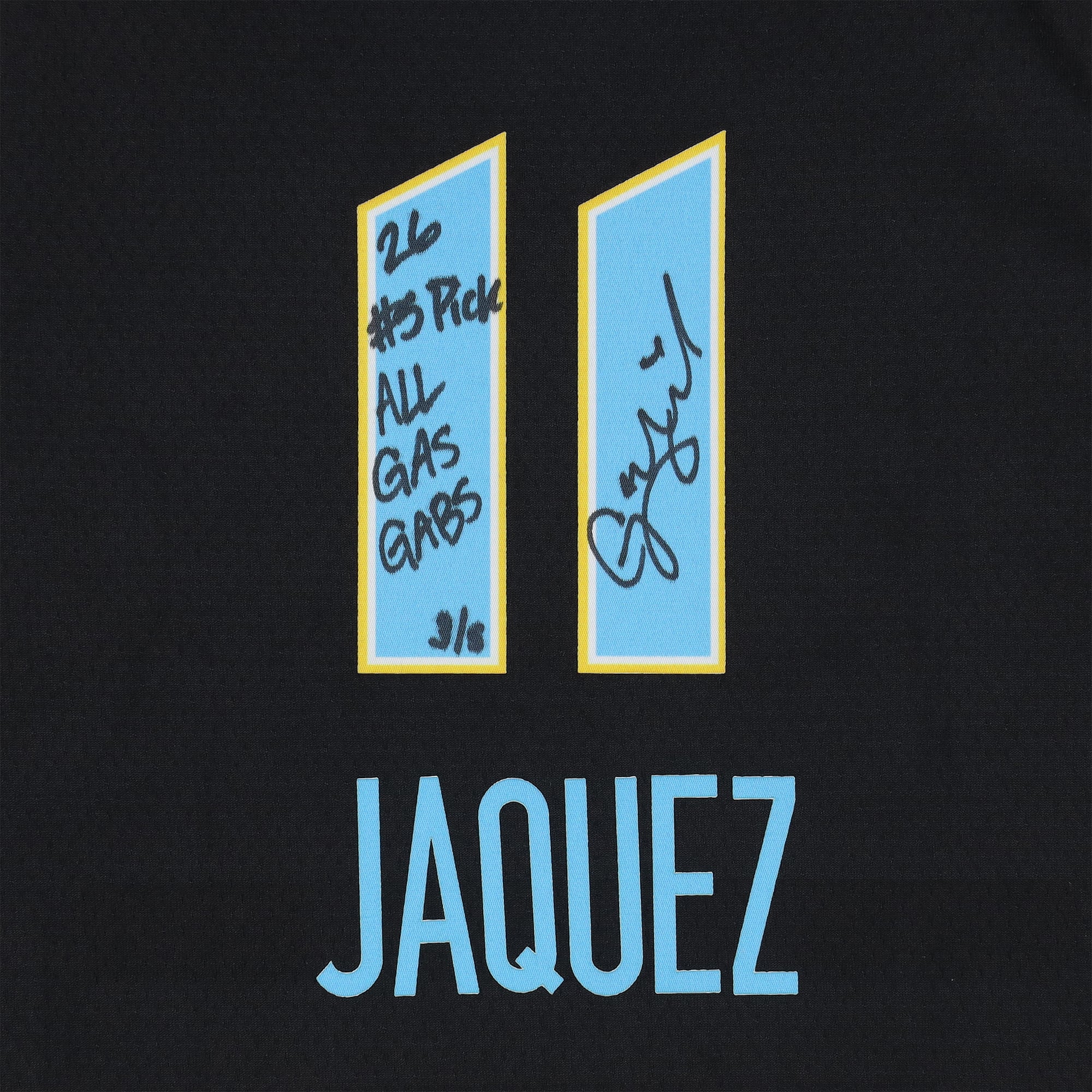 Maillot Nike Explorer noir autographié par Gabriela Jaquez (Chicago Sky) avec plusieurs inscriptions - Édition limitée à 5 exemplaires