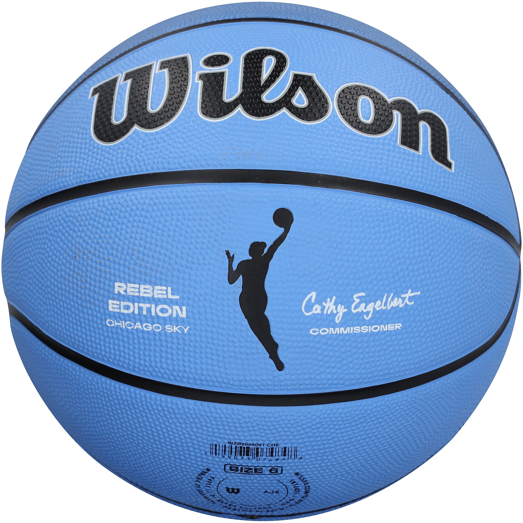 Ballon de basket-ball Wilson Rebel Edition 2026 autographié par Gabriela Jaquez, des Chicago Sky.