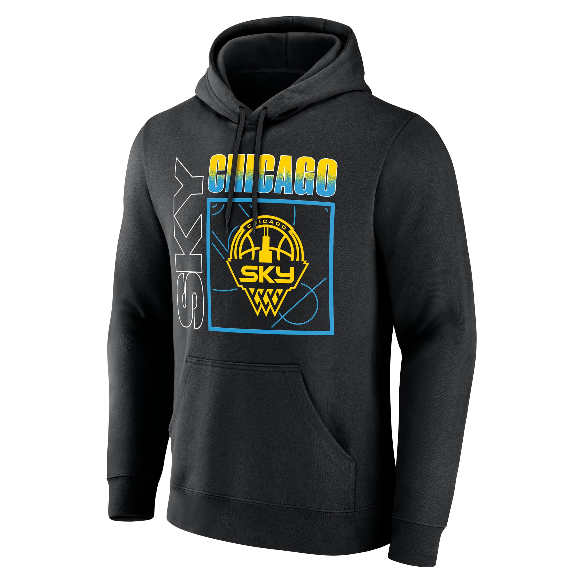 Sweat à capuche noir pour homme Chicago Sky Home Court Pop personnalisé avec nom et numéro