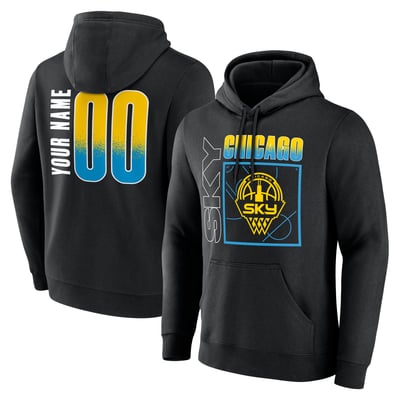 Chicago Sky Home Court Pop Personalized Name & Number Hoodie - Black