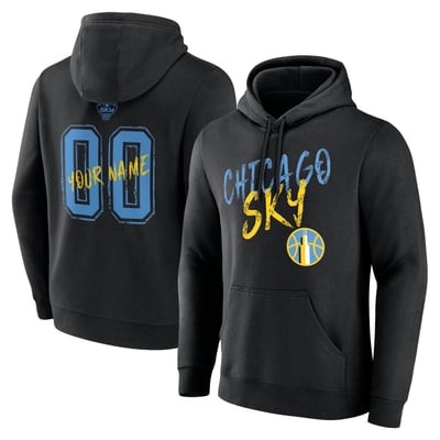 Chicago Sky Hustle Personalized Name & Number Hoodie - Black