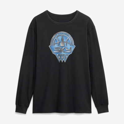 Chicago Sky  Metallic Mascot Long Sleeve T-Shirt - Black