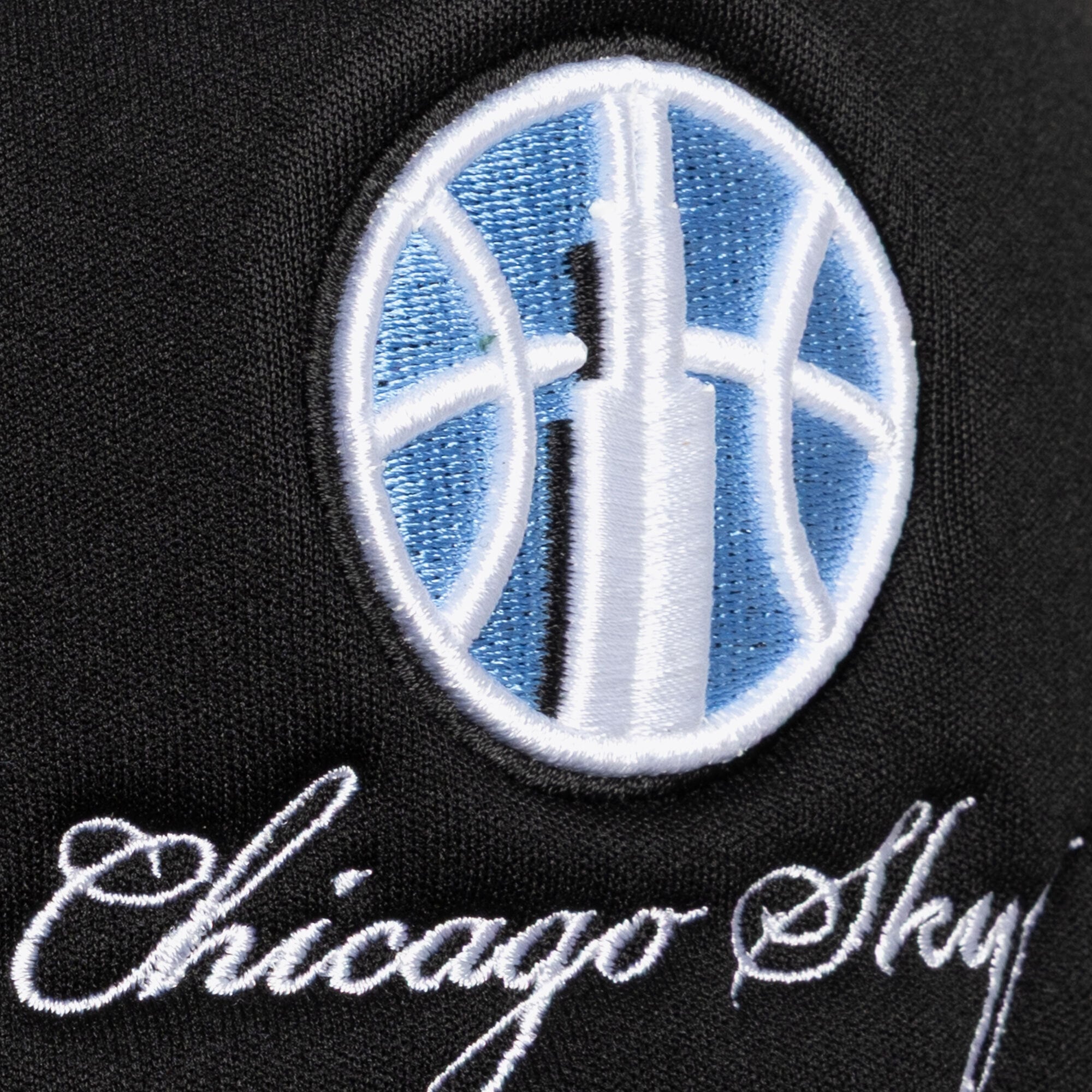 Unisex Mitchell & Ness Black Chicago Sky Script Pro Pinch Adjustable Trucker Hat