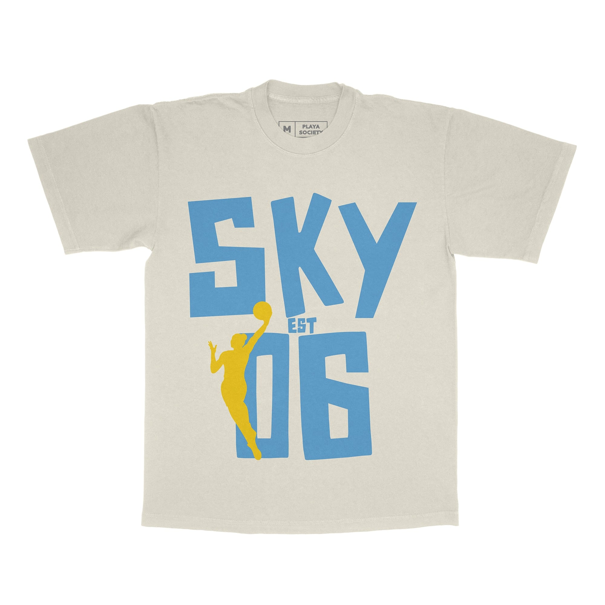 Unisex Playa Society  Oatmeal Chicago Sky Est T-Shirt