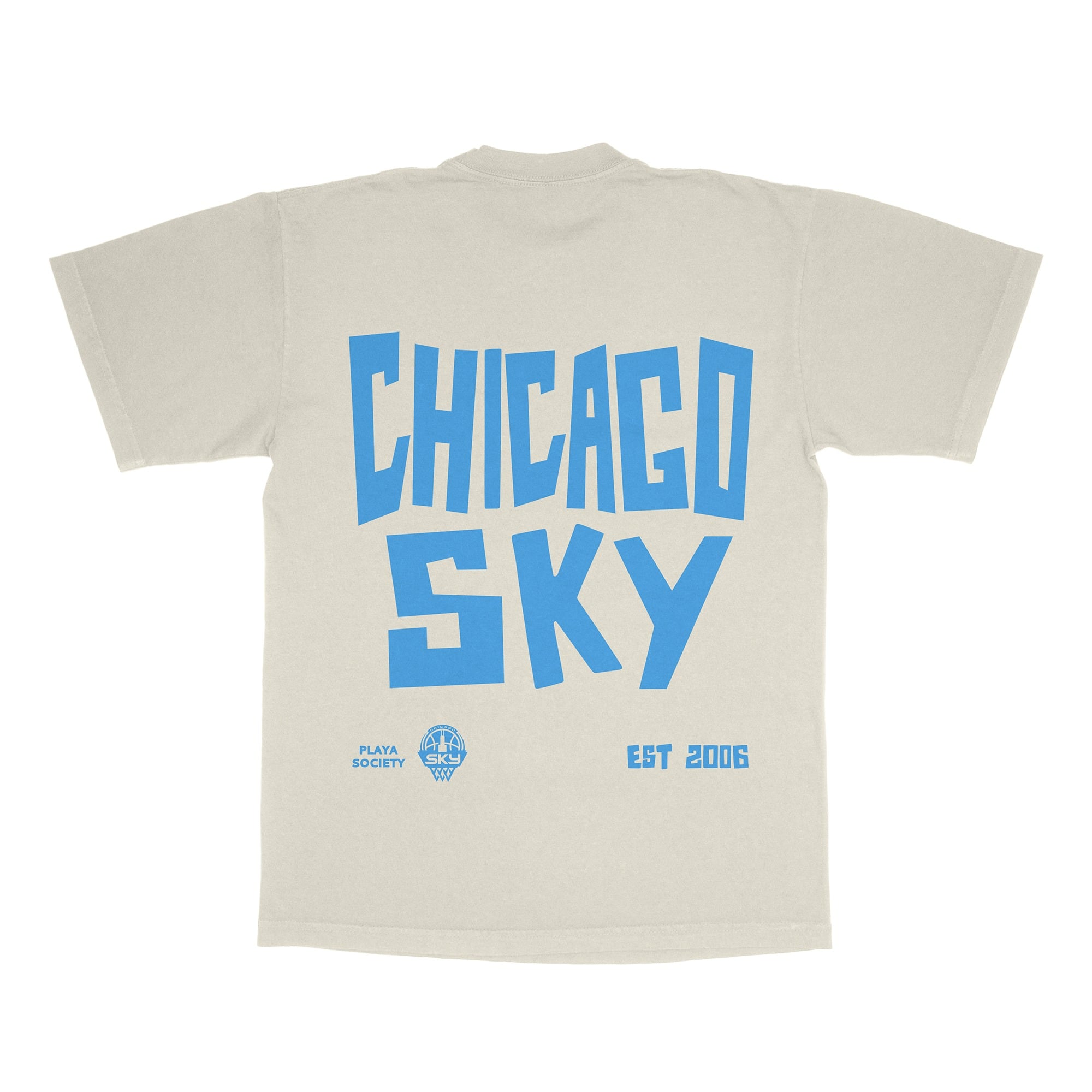 Unisex Playa Society  Oatmeal Chicago Sky Est T-Shirt