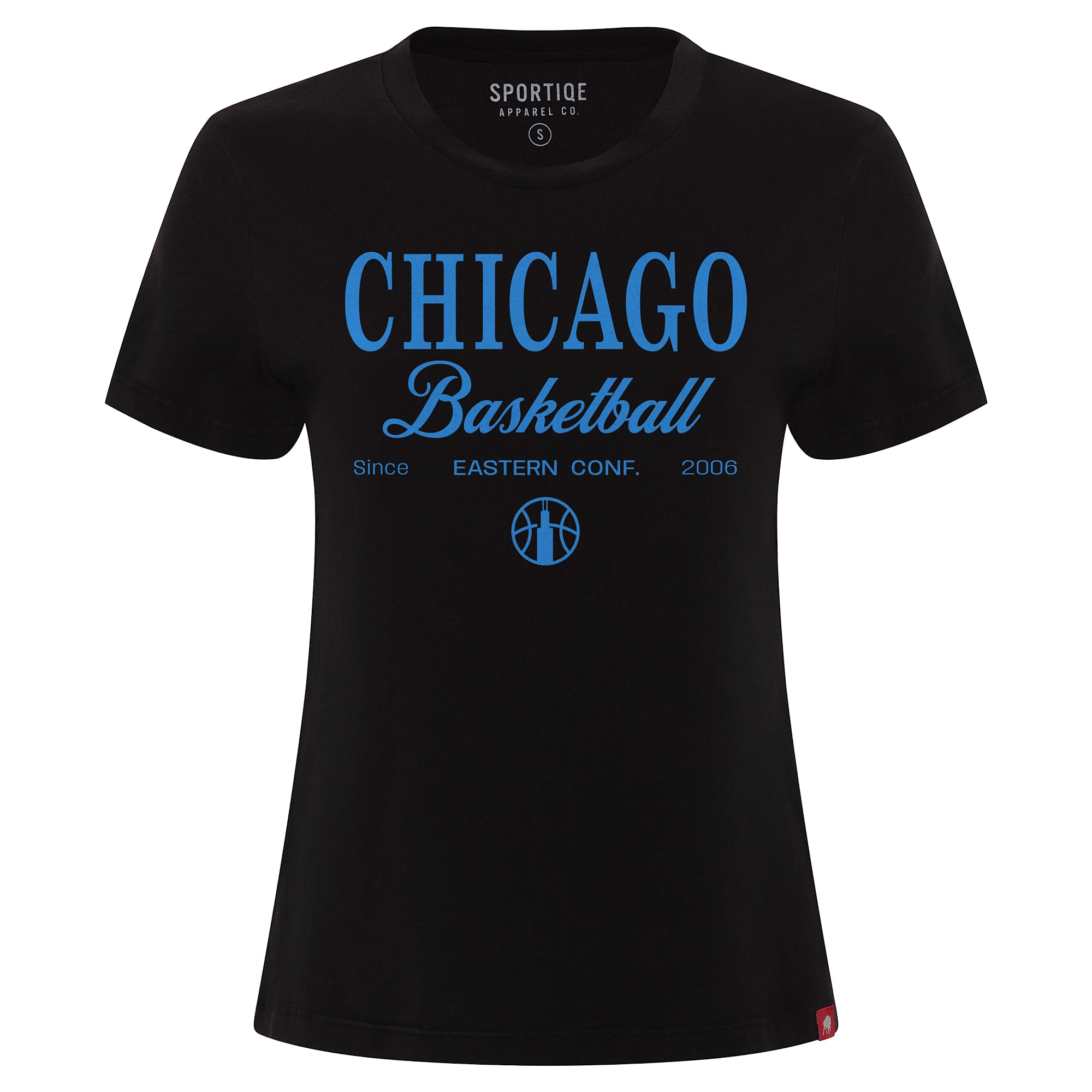 T-shirt unisexe Sportiqe Black Chicago Sky Script Front Arcadia