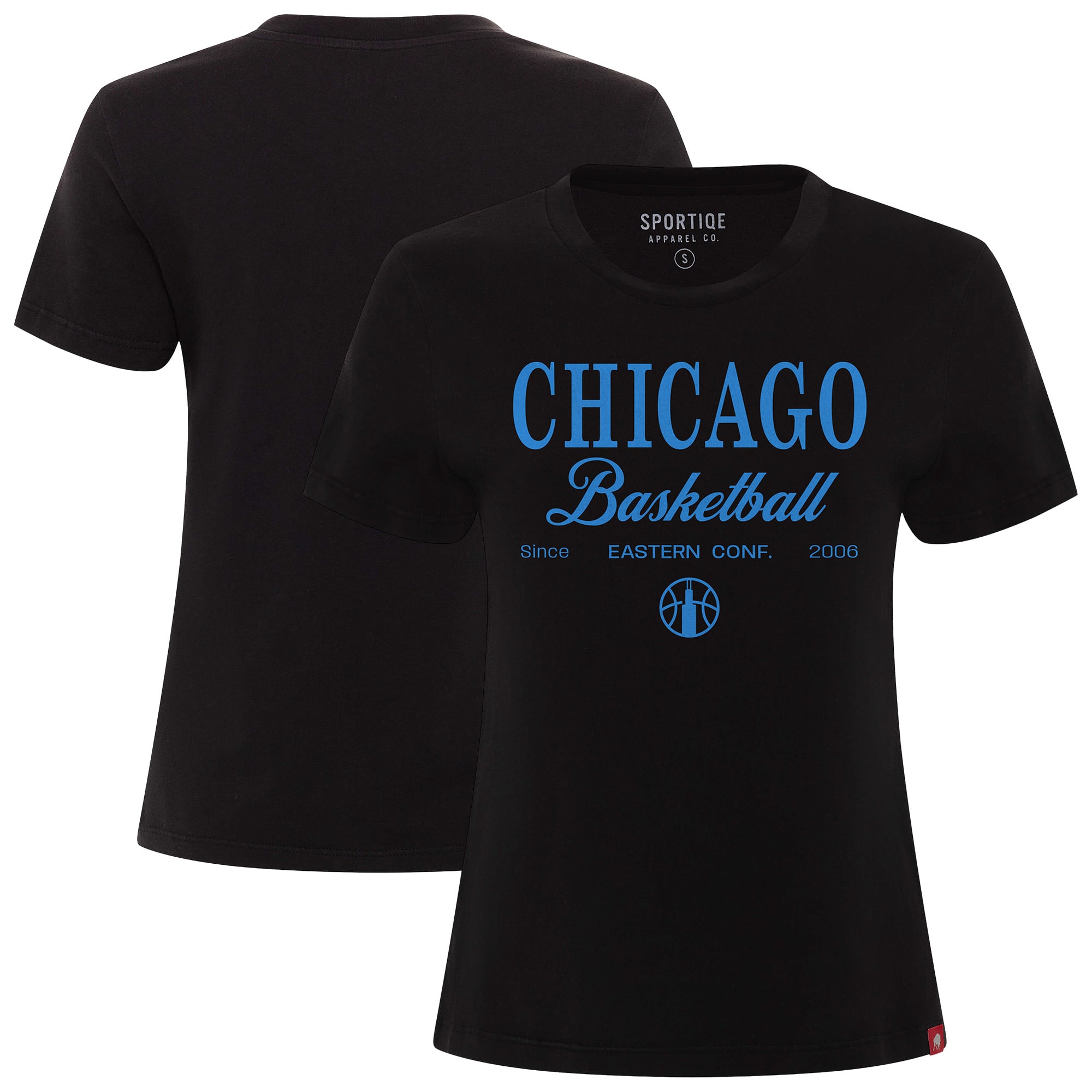 Unisex Sportiqe Black Chicago Sky Script Front Arcadia T-Shirt