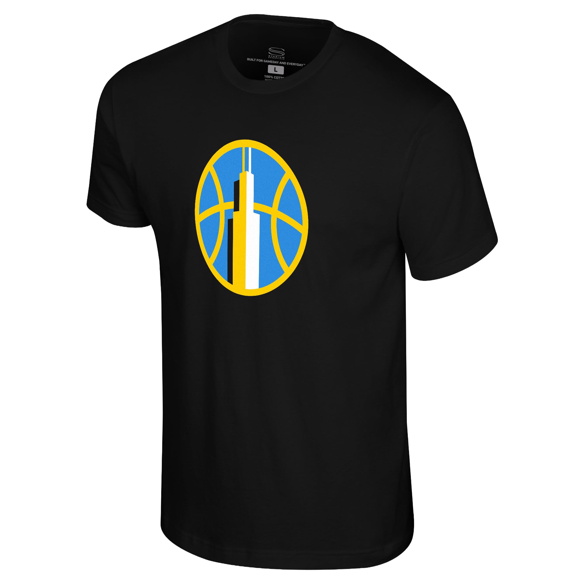 T-shirt unisexe Stadium Essentials noir Chicago Sky Origins avec logo couleur