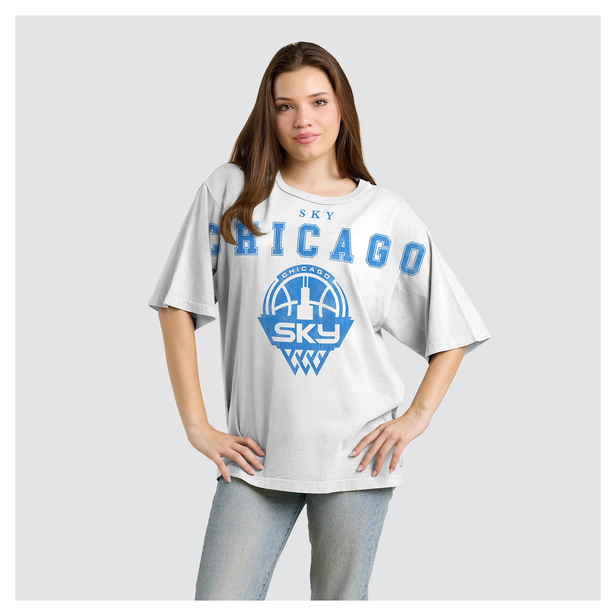 Women's Fanatics  White Chicago Sky Spirit Relaxed Jersey T-Shirt