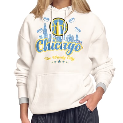 Chicago Sky Starter Women's City Slogan Fleece Hoodie - White