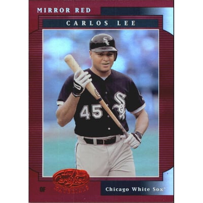 2001 Leaf Certified Materials Mirror Red #93 Carlos Lee