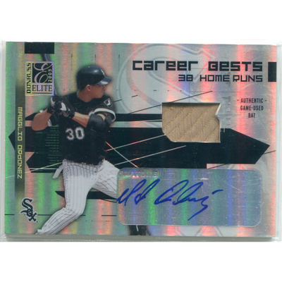 2003 Donruss Elite Career Bests Materials Autographs #6 Magglio Ordonez HR Bat/10