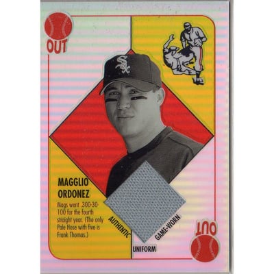 2003 Topps Chrome Blue Backs Relics #MO Magglio Ordonez Uni A