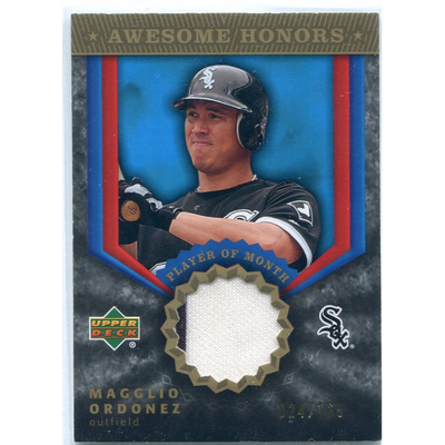 2004 Upper Deck Awesome Honors Jersey Gold #MO Magglio Ordonez POM