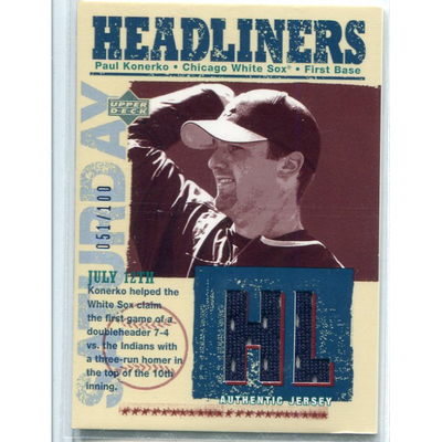 2004 Upper Deck Headliners Jersey Gold #PK Paul Konerko AS