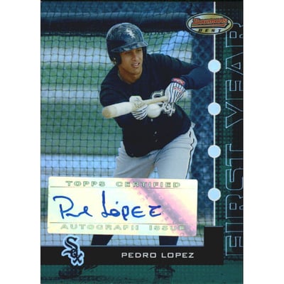 2005 Bowman's Best Green #117 Pedro Lopez FY AU
