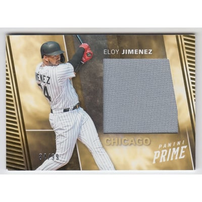 2019 Panini Prime Swatches Gold #12 Eloy Jimenez/99