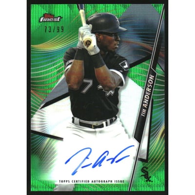 2020 Finest Autographs Green Wave Refractors #FATA Tim Anderson