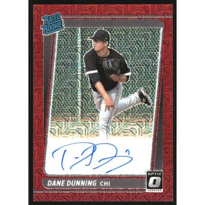 2021 Donruss Optic Rated Rookies Signatures Red Mojo #24 Dane Dunning