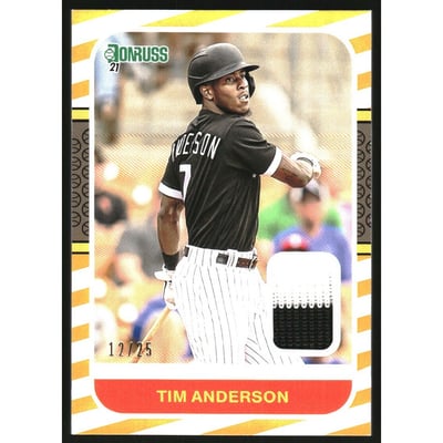 2021 Donruss Retro '87 Materials Gold #87MTA Tim Anderson/25