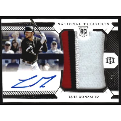 2021 Panini National Treasures #206 Luis Gonzalez JSY AU/99 RC