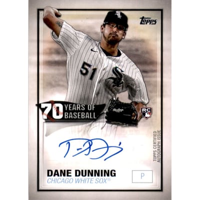 2021 Topps 70 Years of Baseball Autographs #70YADD Dane Dunning