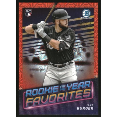 2022 Bowman Chrome Mega Box Rookie of the Year Favorites Orange Refractors #ROYF6 Jake Burger