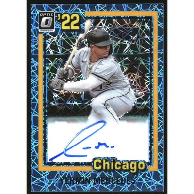 2022 Donruss Optic Retro '81 Signatures Carolina Blue Velocity #21 Yermin Mercedes/50