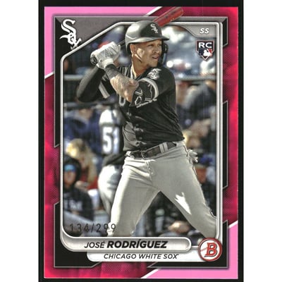 2024 Bowman Chrome Fuchsia Refractors #70 Jack Leiter