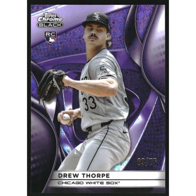 2025 Topps Chrome Black Purple Mini-Diamond Refractors #52 Drew Thorpe