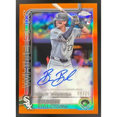 2025 Topps Chrome Rookie Debut Orange #CRDA-BB Brooks Baldwin RC Auto /25