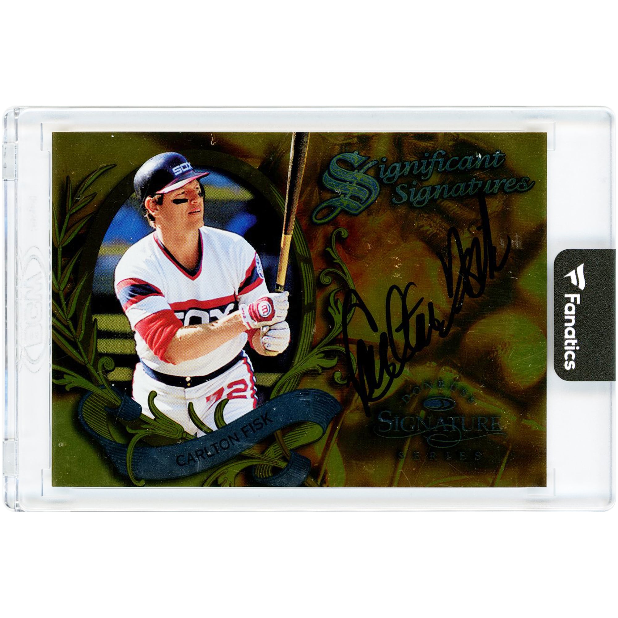 Carte autographiée de Carlton Fisk, Chicago White Sox, série Donruss Signature 1997, signatures importantes, n° NNO, n° 246/2000