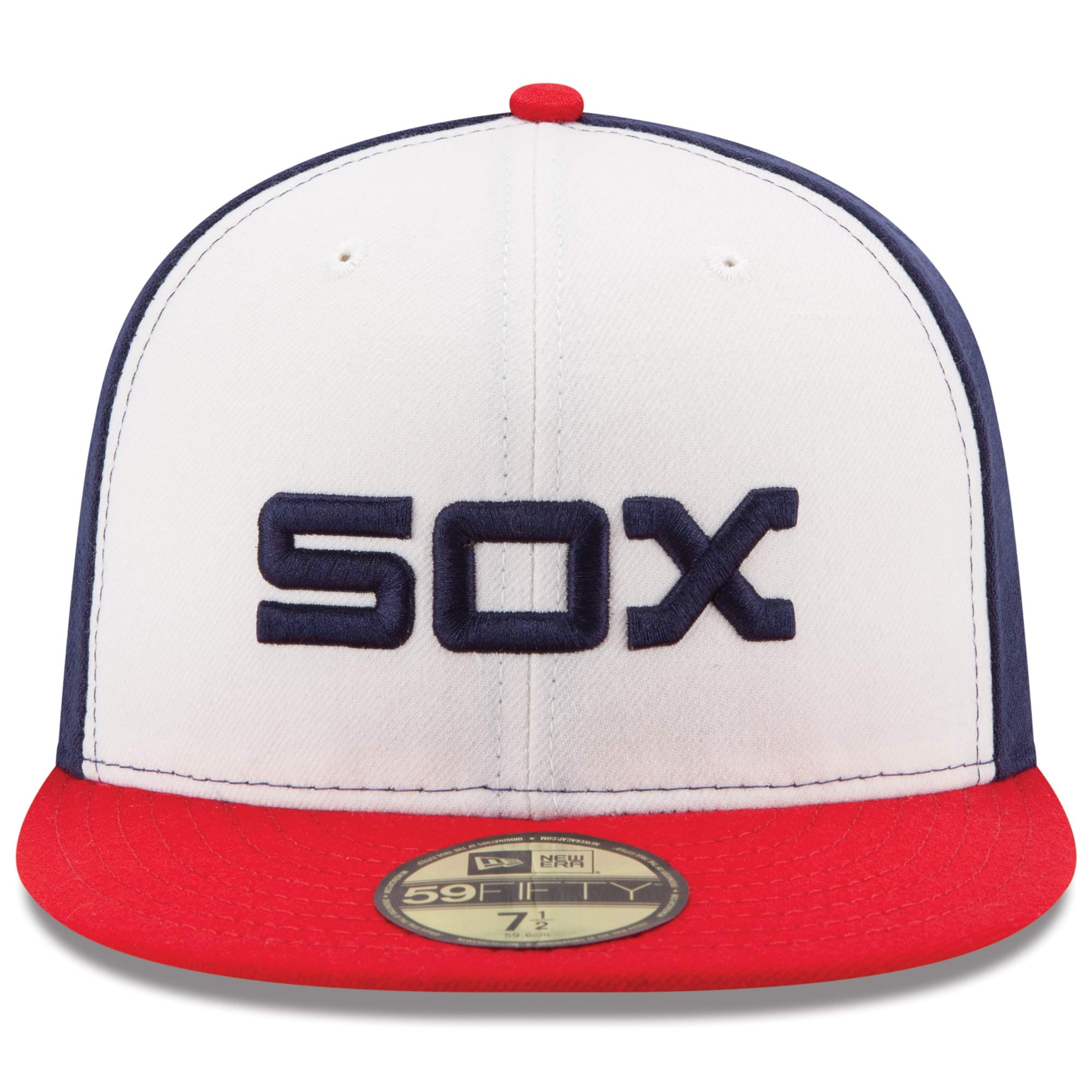Chicago White Sox New Era Authentic Collection On Field 59FIFTY - Fitted Structured Hat White/Red