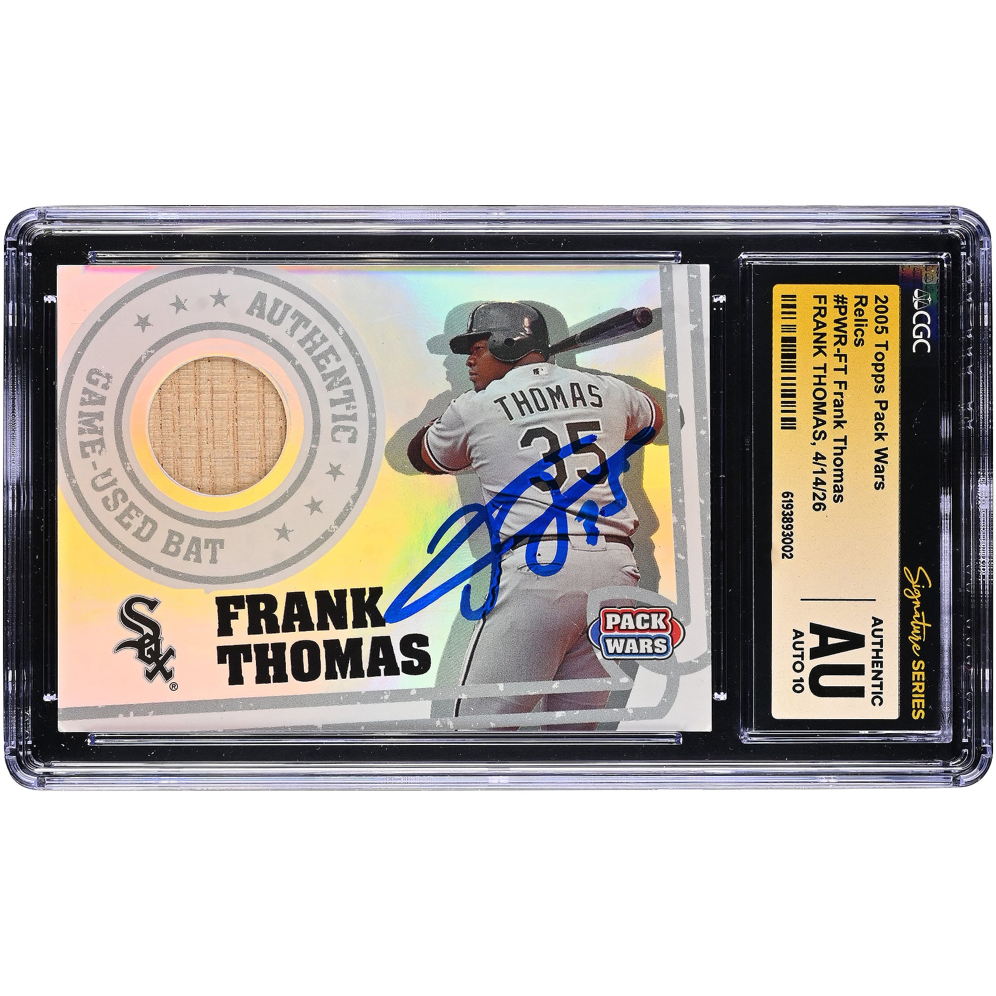 Frank Thomas Chicago White Sox Autographed 2005 Topps Pack Wars Relics #PWR-FT CGC Fanatics Witnessed Authenticated AUTO 10 Card